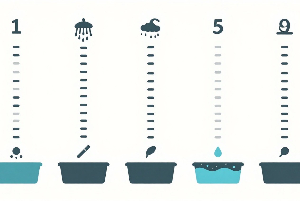 Water resistance rating scale with activity icons